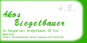 akos biegelbauer business card